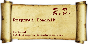 Rozgonyi Dominik névjegykártya