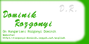 dominik rozgonyi business card